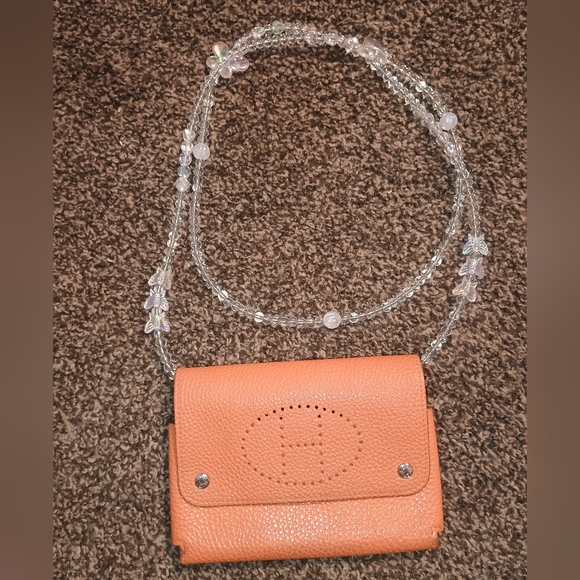 Hermes Leather Purse/Case W/Insert And UNBRANDED Chain. - Picture 11 of 15